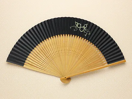 京扇子 瓢箪(黒)