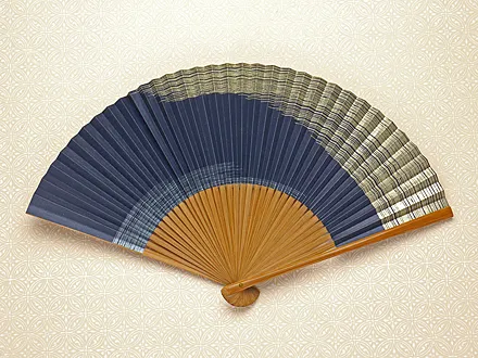 京扇子 しけびき(紺)
